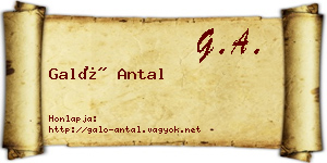 Galó Antal névjegykártya